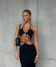 Load image into Gallery viewer, Cross Bandeau Dress Black
