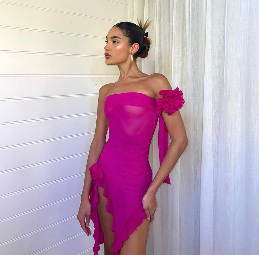 white christmas dresses Crime Dress Pink